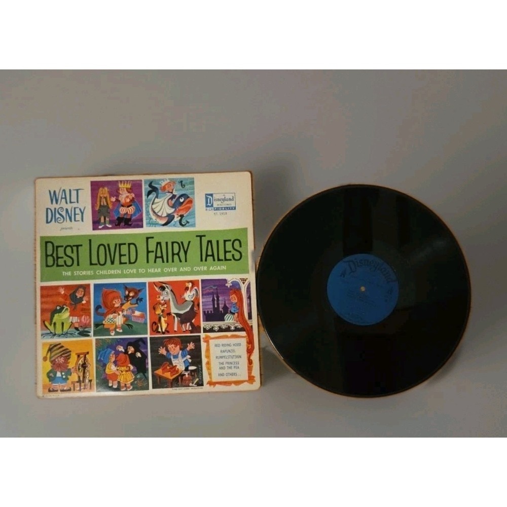 VTG 1963 Walt Disney Best Loved Fairy Tales Vinyl LP ST 1918 Record Album